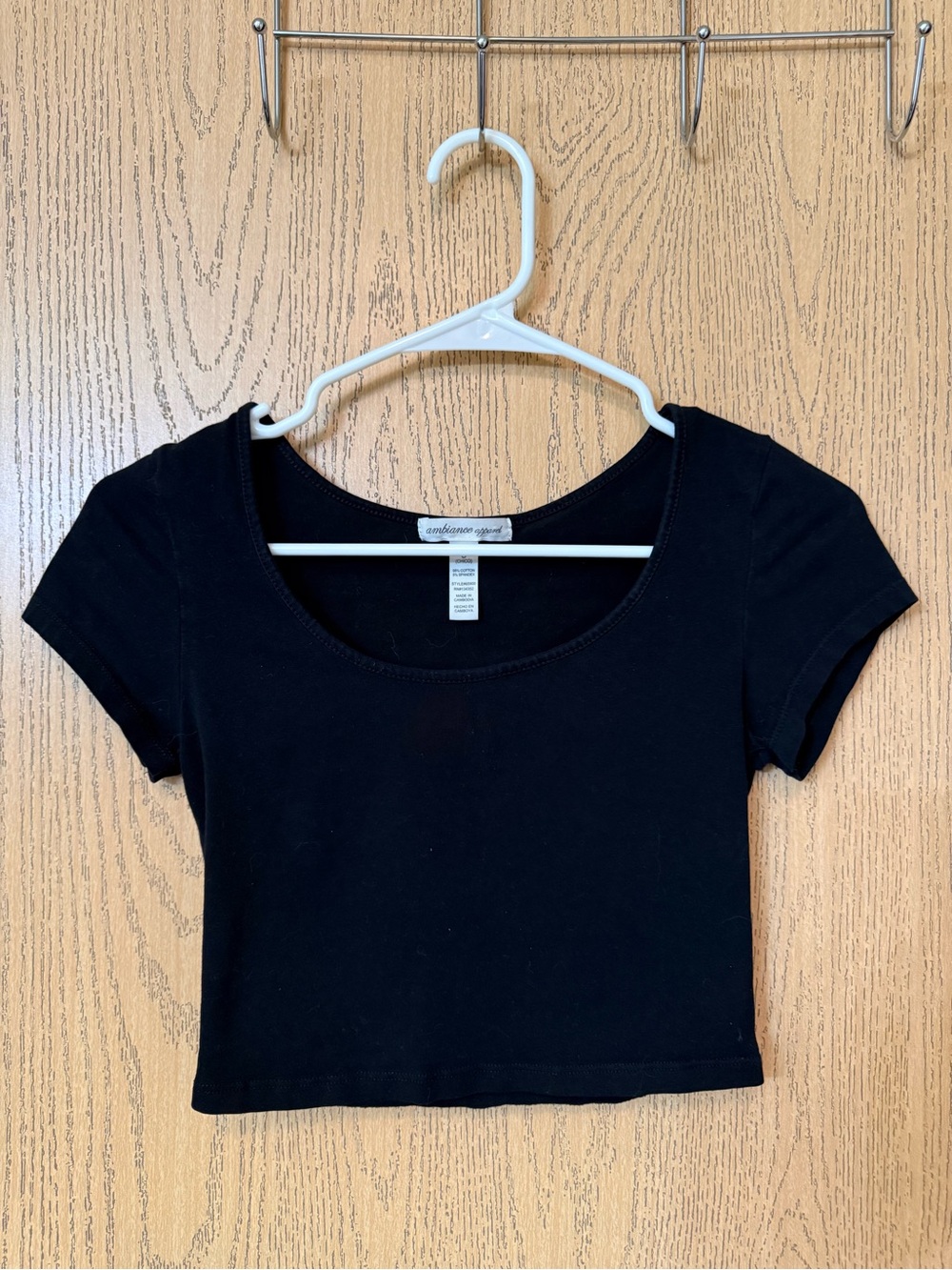 Black Scoop-Neck Crop Top